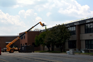 Many roofs on district buildings were at the end of their useful life. A new roof is being installed at Center Street (above), as well as portions of the High School South Wing (below), Big Flats, and Ridge Rd.
